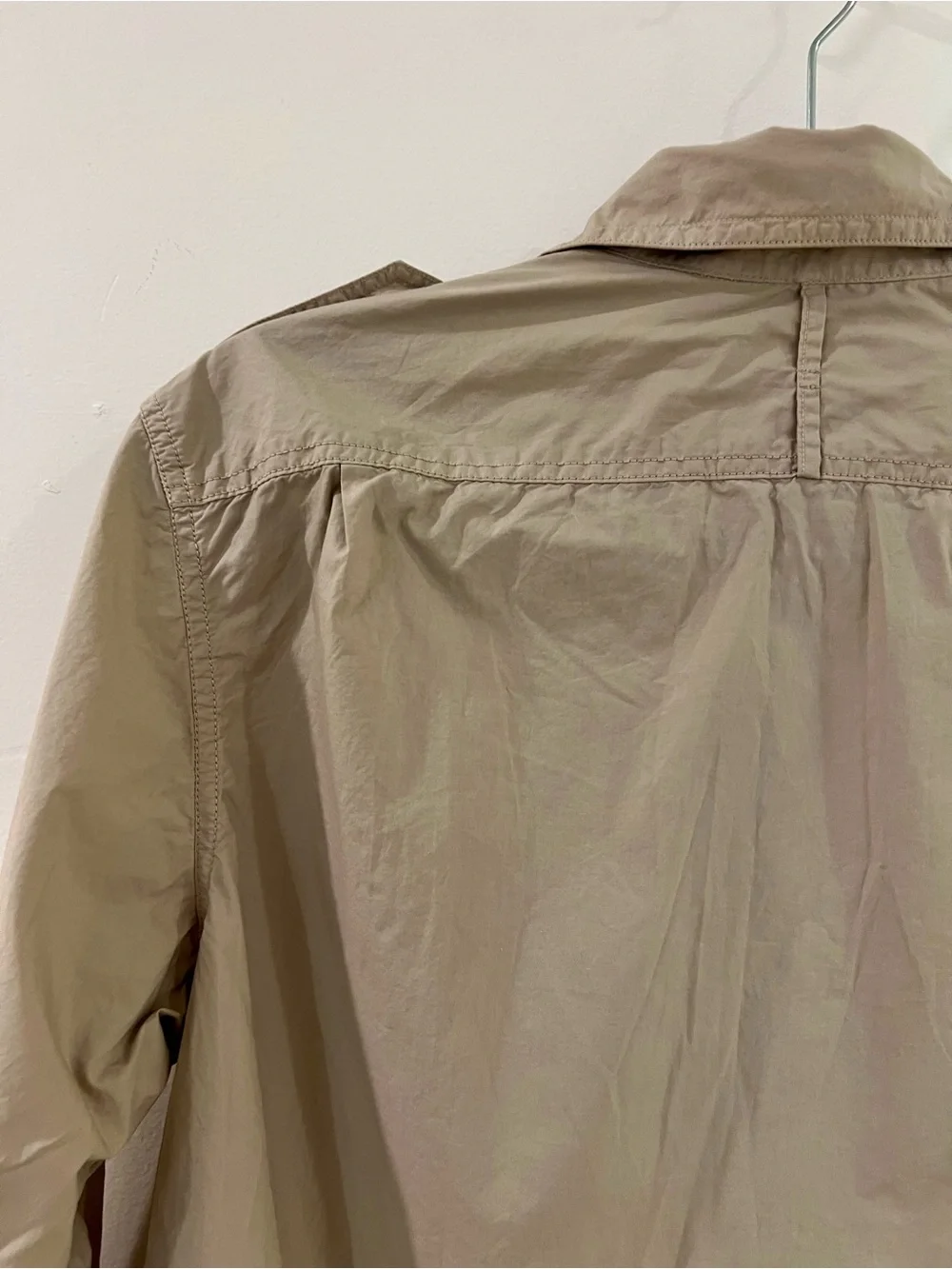 Banana Republic Mens M Military Shirt Khaki Epaulets Safari Cotton Pockets